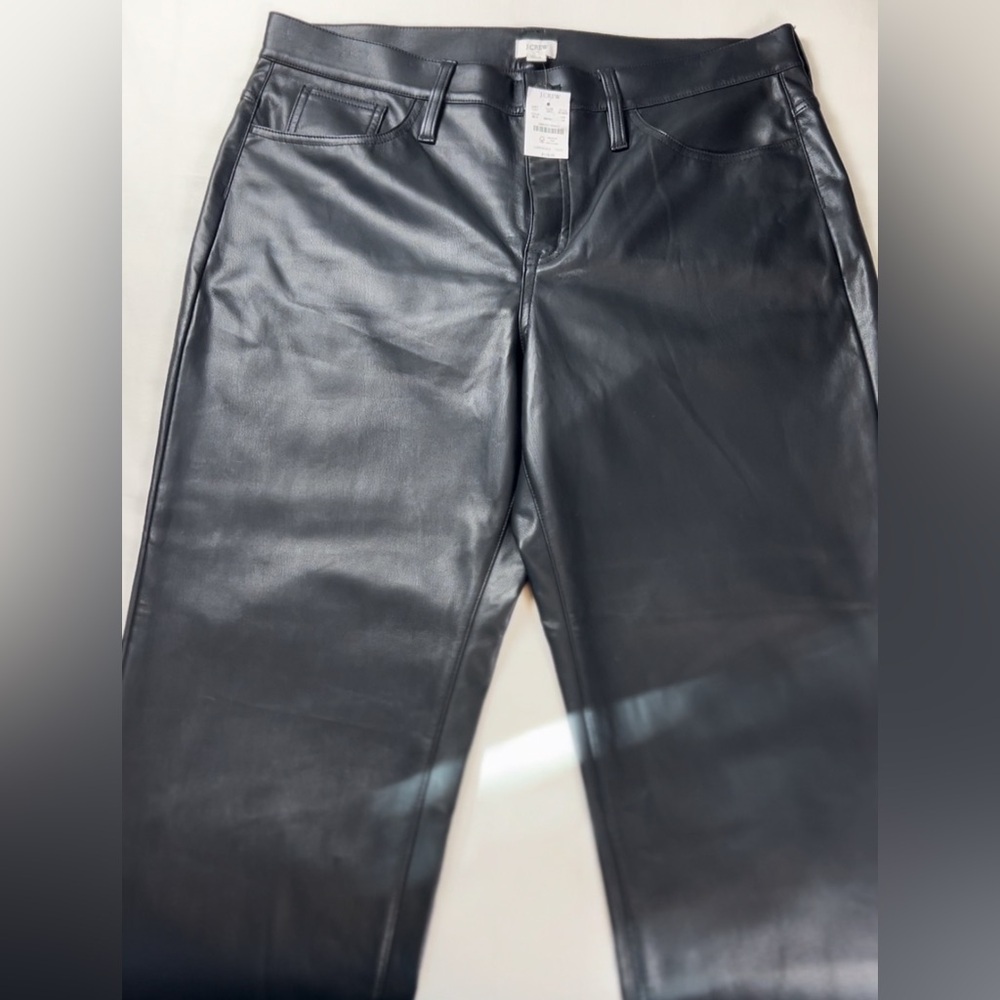 J Crew Women’s Faux Leather Straight-Leg Pant Size 18 NWT - Picture 6 of 10